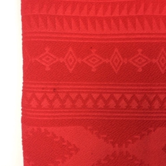 LULAROE Cassie Pencil Skirt Textured Solid Red Aztec Southwestern Size XS NWT - Picture 7 of 9